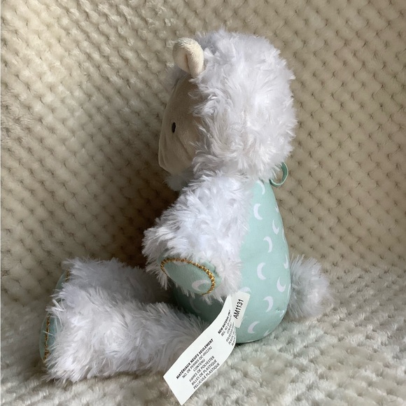Ingenuity White and Mint Plush Lamb Toy Sensory - Picture 3 of 7